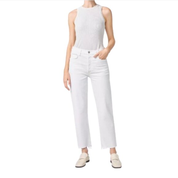 Citizens of Humanity Florence Wide Straight Jeans Womens 34 White High Rise COH